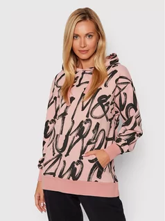 Bluzy damskie - Deha Bluza B54092 Różowy Regular Fit - grafika 1