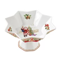 Tace i patery - Easy life Patera Stała Na Owoce I Ciasto Owocarka Porcelanowa Christmas Memories Biało-Czerwona 9,5 Cm Stojak Na Owoce - miniaturka - grafika 1