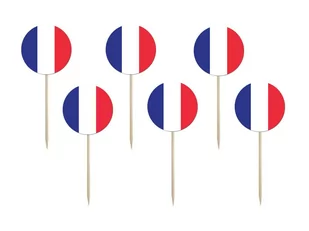 Congee.pl Pikery na tort Flaga Francji - 6 szt. PIK-FRA - Dekoracje i nakrycia stołu na imprezę - miniaturka - grafika 1