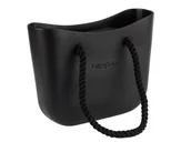 Torebki damskie - Torebka Torba Gumowa | Jelly Bag |Dwa zestawy rączek | Czarna - miniaturka - grafika 1