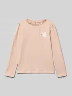 Koszulki dla dziewczynek - Bluzka z długim rękawem o kroju regular fit z nadrukiem z logo - miniaturka - grafika 1