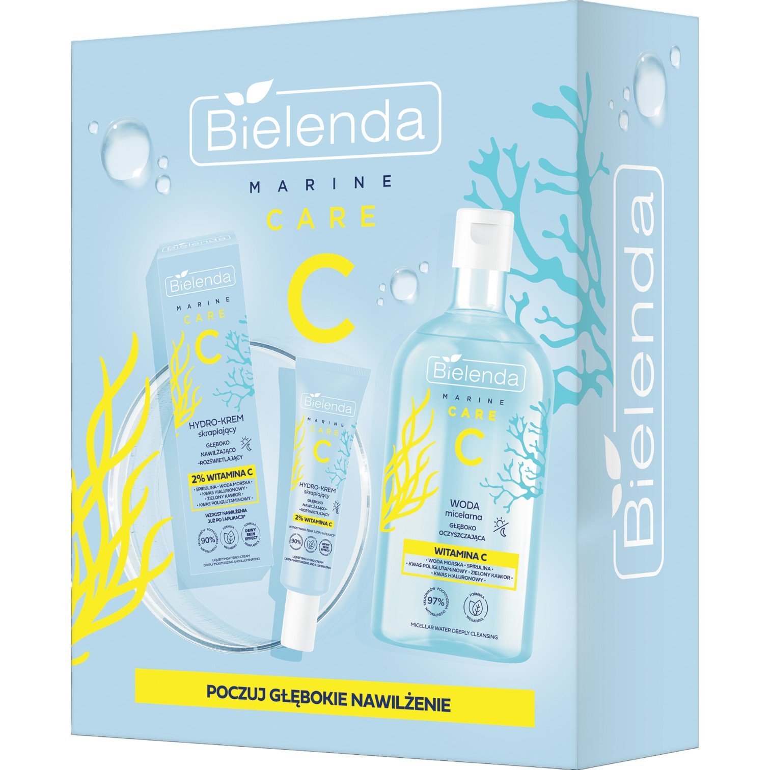 Bielenda zestaw Marine Care C: Krem 50ml + Woda micelarna 400ml