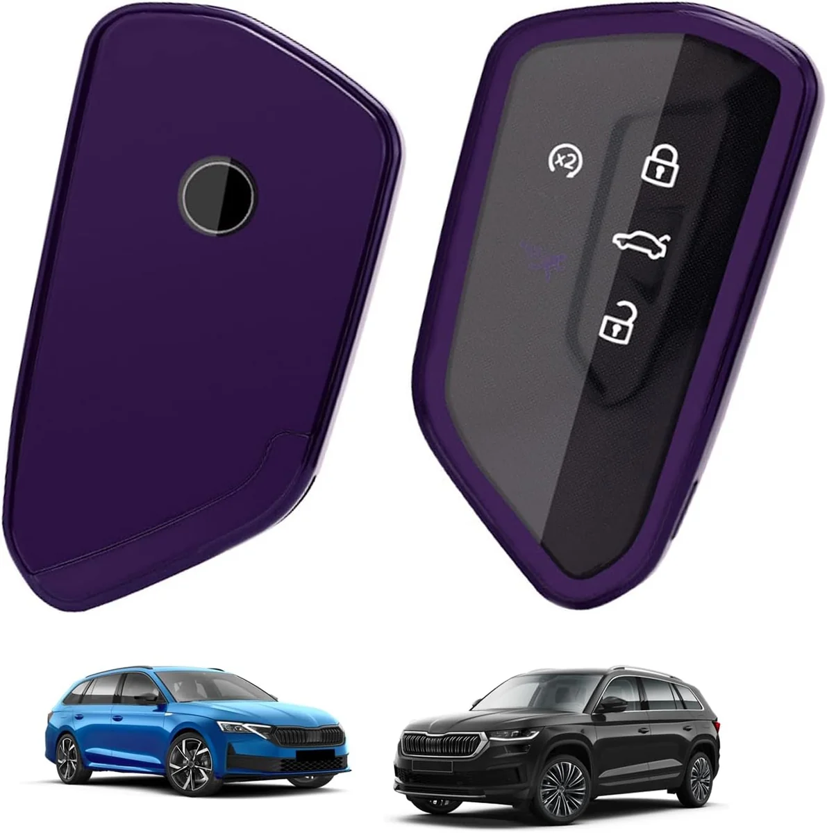 Etui na klucze Skoda Kodiaq Superb Octavia Enyaq liliowe TPU