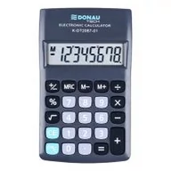Kalkulatory - Kalkulator kieszonkowy 8 pozycyjny DONAU TECH K-DT2087-01 180x90x19mm czarny /K-DT2087-01/ DN1183 - miniaturka - grafika 1