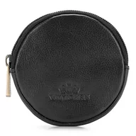 Portfele - Bilonówka skórzana okrągła czarna - miniaturka - grafika 1