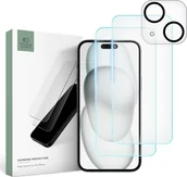 Szkła hartowane na telefon - Tech-Protect Zestaw Tech-Protect Supreme Set na iPhone 15 2x szkło hartowane na wyświetlacz / szkło hartowane na aparat - miniaturka - grafika 1