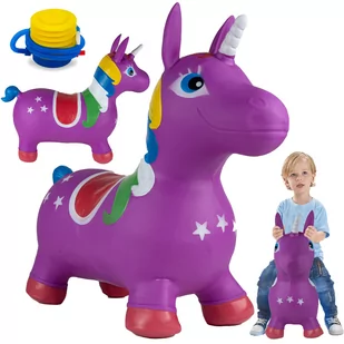 Konik Skoczek Do Skakania Jednorożec Gumowy Piłka Fioletowy U958F - Skoczki dla dzieci - miniaturka - grafika 1