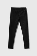 Spodnie i spodenki dla dziewczynek - Guess legginsy dziecięce kolor czarny - miniaturka - grafika 1