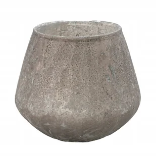 ŚWIECZNIK NINNA tealight szklany szary śr. 9cm - Świeczniki - miniaturka - grafika 1