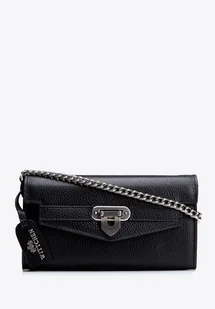 Damska kopertówka ze skóry naturalnej na łańcuszku czarna - Torebki damskie Damska kopertówka ze skóry naturalnej na łańcuszku czarna - Torebki damskie - miniaturka - grafika 1