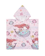 Okrycia kąpielowe dla dzieci - Plażowe ponczo dla dziewczynek z kapturkiem z syrenką 50x50 cm - miniaturka - grafika 1