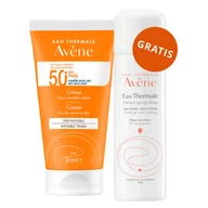 Balsamy i kremy do opalania - Avene Sun, krem ochronny do twarzy, skóra sucha i wrażliwa, SPF 50+, 50 ml + woda termalna, 50 ml gratis - miniaturka - grafika 1