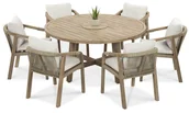 Meble ogrodowe - Stoł okrągły z krzesłami MARIGOLD 6+1 Round - FURRORE - miniaturka - grafika 1