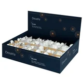 Bombki - Wiązka bombek szklanych mix kształtów 3,5 x 4 x 11,5 cm 2 sztuki biało-srebrny - miniaturka - grafika 1