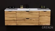 Szafki łazienkowe - Szafka łazienkowa z umywalką wisząca dąb naturalny 120 cm Victa Gante - miniaturka - grafika 1
