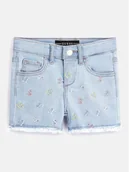Spodenki damskie - Guess Szorty jeansowe K3GD16 D4CA0 Niebieski Regular Fit - miniaturka - grafika 1