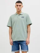 Koszulki męskie - Jack & Jones Koszulka polo w kolorze zielonym - miniaturka - grafika 1