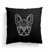 Poduszki dekoracyjne - Foto Poduszka Czarna PIES BULDOG FRANCUSKI +IMIĘ - miniaturka - grafika 1
