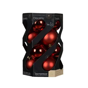 Bombka plastikowa 6 cm 12 sztuk czerwony - Bombki - miniaturka - grafika 1