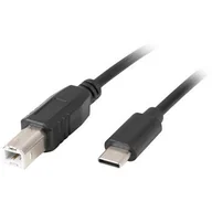 Kable USB - Lanberg KABEL USB-C -> USB-B M/M 2.0 1.8M FERRYT CZARNY CA-USBA-14CC-0018-BK CA-USBA-14CC-0018-BK - miniaturka - grafika 1