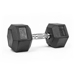 Hantla Hex 15Kg Ciężarek Ogumowany - Hantle i ciężarki - miniaturka - grafika 1