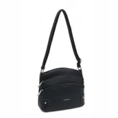 Torebki damskie - Zgrabna Czarna Listonoszka Luigisanto Praktyczna Torebka Skóra Eko - miniaturka - grafika 1