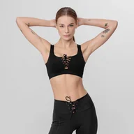 Bielizna sportowa damska - Biustonosz treningowy GUESS AGATHA ACTIVE BRA - czarny - miniaturka - grafika 1