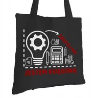 Torby i wózki na zakupy - Torba Bawełniana dla Księgowej Czarna Na Prezent ekologiczna Trwały Nadruk - miniaturka - grafika 1