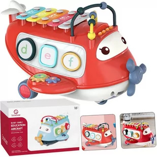 Interaktywny samolot na sznurku cymbałki sorter  sensoryka melodie dzwięki - Zabawki interaktywne dla dzieci - miniaturka - grafika 1
