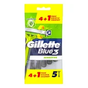 Maszynki do golenia i wkłady - Gillette Blue3 Sensitive jednorazowe maszynki do golenia 5szt - miniaturka - grafika 1