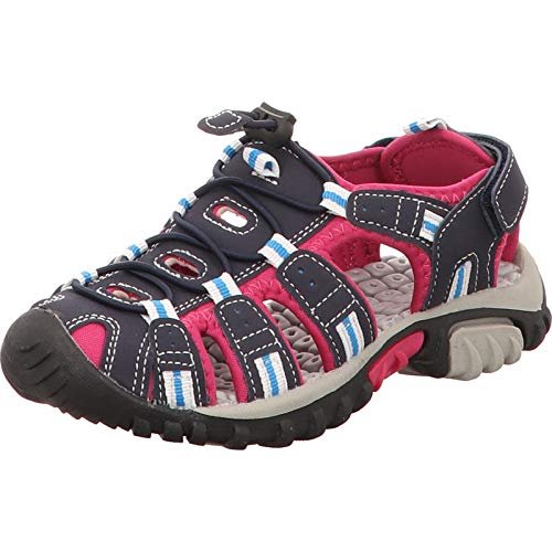 McKINLEY Unisex dziecięce sandały trekkingowe Vapor II Jr. Slingback, Niebieski, granatowy, ciemny różowy, ciemny 920, 27 EU