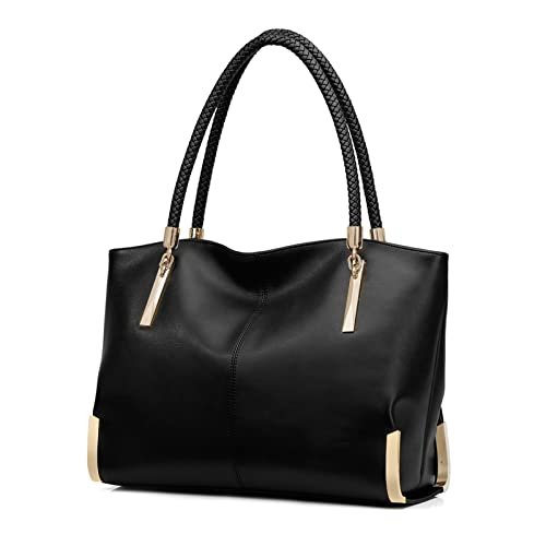 FOXLOVER Torba na ramię o dużej pojemności dla kobiet, minimalistyczny design, czarny