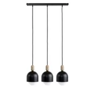 Lampy sufitowe - Lampa sufitowa Loft Ovoi 3L czarna lampa wisząca na listwie KOLOROWE KABLE - miniaturka - grafika 1