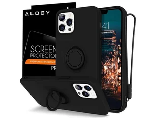 Alogy Etui silikonowe Ring Ultra Slim do iPhone 12 12 Pro 6.1 Czarne + Szkło 9002/8602X1 - Etui i futerały do telefonów - miniaturka - grafika 9