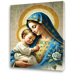 Obraz religijny na płótnie Matka Boża z Dzieciątkiem Jezus - Ikony i obrazy sakralne Obraz religijny na płótnie Matka Boża z Dzieciątkiem Jezus - Ikony i obrazy sakralne - miniaturka - grafika 1