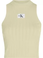 Koszulki i topy damskie - Calvin Klein Top w kolorze jasnozielonym - miniaturka - grafika 1