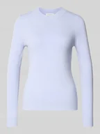 Swetry damskie - Sweter z dzianiny z mieszanki wiskozy z okrągłym dekoltem - miniaturka - grafika 1