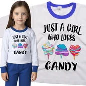 Piżamy dla dziewczynek - Piżama dziecięca Dziewczyna Która Kocha Słodycze 86/92 - VoloDonum - miniaturka - grafika 1