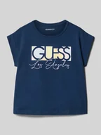 Koszulki dla dziewczynek - T-shirt z wyhaftowanym logo - miniaturka - grafika 1