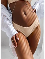 Stroje kąpielowe - Dół stroju kąpielowego majtki tanga TINY - beżowe - miniaturka - grafika 1