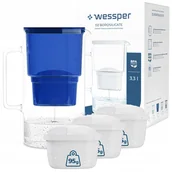 Dzbanki filtrujące - Dzbanek filtrujący szklany Wessper aquamax 3,3l + 4x Filtr Wessper aquamax - miniaturka - grafika 1