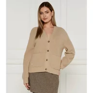 Swetry damskie - POLO RALPH LAUREN Wełniany kardigan | Loose fit | z dodatkiem kaszmiru - miniaturka - grafika 1