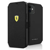 Etui i futerały do telefonów - Ferrari FESPEFLBKP12SBK iPhone 12 mini 5,4" czarny/black book On Track Perforated FER000437 - miniaturka - grafika 1