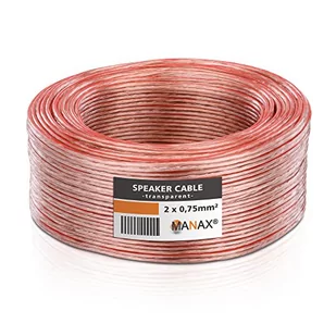 MANAX Kabel głośnikowy Manax 2x0,75 mm CCA (kabel głośnikowy / kabel audio) przezroczysty SC2075T-25 - Kable - miniaturka - grafika 1