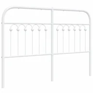 Inne meble do sypialni - vidaXL Metalowe wezgłowie, białe, 135 cm - miniaturka - grafika 1
