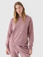 Bluzy sportowe damskie - Damska bluza dresowa nierozpinana z kapturem 4F 4FWMM00TSWSF1764 - różowa - miniaturka - grafika 1