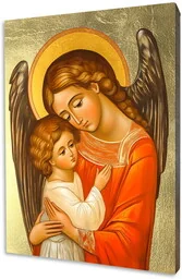 Ikona Anioł Stróż z dziewczynką - prezent dla dziecka - Ikony i obrazy sakralne Ikona Anioł Stróż z dziewczynką - prezent dla dziecka - Ikony i obrazy sakralne - miniaturka - grafika 1