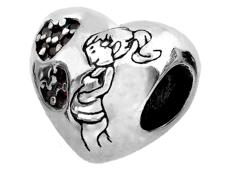 Beads serce 925 srebro dla mamy 2.88g zawieszka do bransoletki na prezent