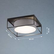 Lampy sufitowe - Lampa sufitowa Carre 50x50cm klosz z tkaniny szara - miniaturka - grafika 1