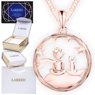 Naszyjniki - Naszyjnik Pozłacany Mały Książe z Lisem Złote Gwiazdy Lis Niebo SREBRO 925 - miniaturka - grafika 1